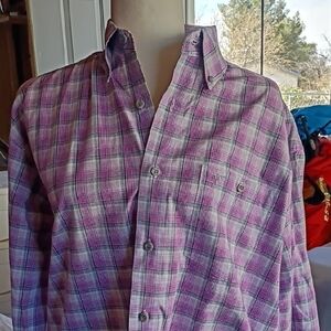 Wrangler Purple Plaid Button-Down Shirt